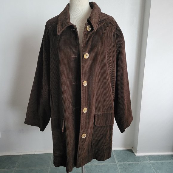 Harve Benard Jackets & Blazers - HARVE BERNARD Rich Brown Ribbed Corduroy Jacket (Size: 20W)